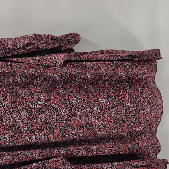 Lark & Ro Blouse Size Large Pullover Cinch Sleeve Multicolor Floral Lightweight - Picture 3 of 9
